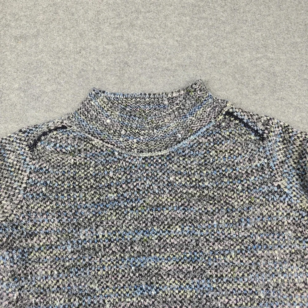 Free People Sweater Womens Small Gray Marled Chunky Knit Mock Neck Pullover